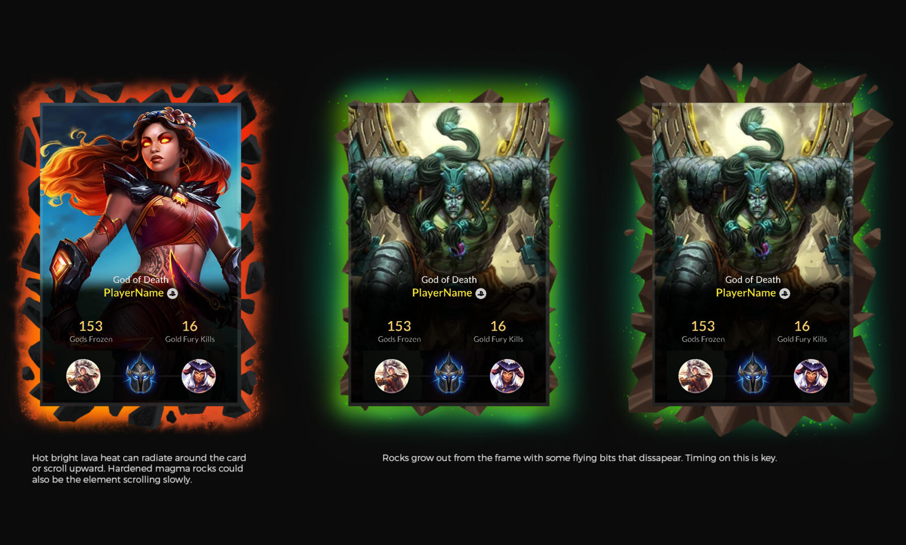 Pele &amp; Cabrakan VFX Card Frame Concept